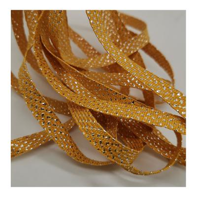 China Viable Braid Gold Flat Ribbon 10MM For Apparel Decoration for sale