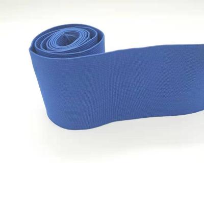 China Factory direct sale solid color 6CM high tenacity elastic blue widen waist elastic band for sale