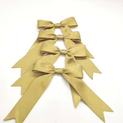 China Trendy Customized Fashion Design Girls Kids Dress Gold Handmade Bow for sale