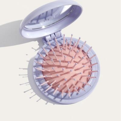 China High Quality Hair Salon Equipment Pocket Travel Folding Home Massage Styling Hair Brush With Mirror for sale