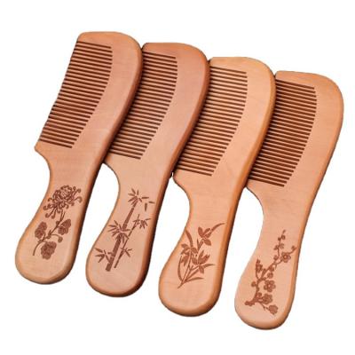 China High Quality 100% Wooden Scalp Massage Scalp Care Beauty Hair Brush Anti-Static Comb for sale