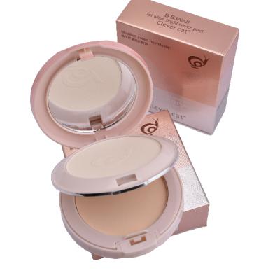 China Acne/Spot Removing Makeup Mirror Powder Double Layer Concealer Cosmetics Snail Press Powder Foundation Long Lasting for sale