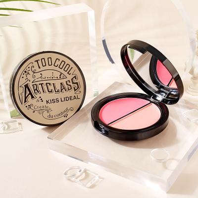 China 4 Color Waterproof Blusher Double Blush Best Selling In Face Cosmetic Oil-control Makeup Blusher Waterproof Tray for sale