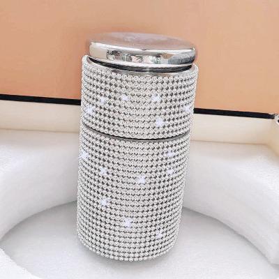 China PORTABLE 220ml Flask Coffee Water Cup Mini Portable Car Shiny Luxury Diamond Rhinestone Water Bottle Vacuum for sale