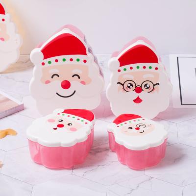 China Cute Cartoon Santa Student Children Kids Bowl Freshness Preservation 4 Piece Set Fruit Food Box Container With Lid Gift for sale