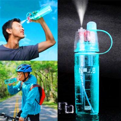 China 400/600ml Spray Water Bottle Cup Summer Viable Creative Outdoor Sports Portable Plastic Kettle Student Child Woman Man Customized Logo for sale