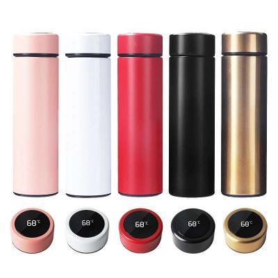 China Creative Business Logo Gift Cup For Men Custom Couples Smart LED Touch Temperature Display Thermos Vacuum Flask Water Bottle for sale