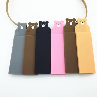 China 2018 China Supplier Promotion Gift Lovely Washable Animal Silicone Pencil Cases&bag Stretchable Pen Holder Pet Bookmarks For Student for sale