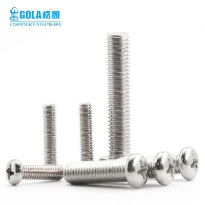 China Pan M3 M4 M5 M6 M8 DIN7985 GB818 304 Stainless Steel Cross Recessed Pan Head Screws Phillips Screws for sale