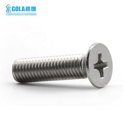 China SUS304 Flat Stainless Steel Phillips Countersunk Head Screws Micro Machine Screw M3 M4 M5 M6 M8 M10 for sale