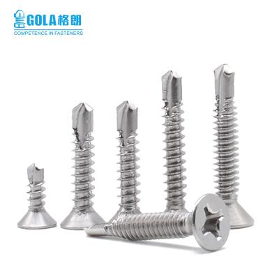 China Flat Cross Countersunk Countersunk Head Drilling Screws A2 304 A4 316 Self Flat Drilling Stainless Steel Phillips Head Tapping Screw for sale