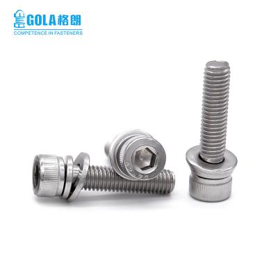 China HEX Hardware Fastener Stainless Steel Hex Socket Cap Screws With Captive Washers for sale