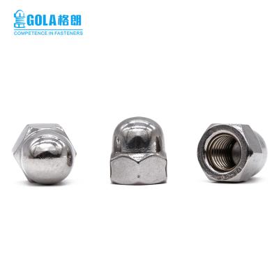 China DIN1587 M6-M20 304 Heavy Industry Stainless Steel 316 Round Hex Flange Domed Head Cap Nut for sale