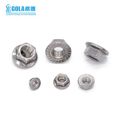 China SS304 Din6923 316 Stainless Steel Plain Hex Head Nut With Serrated Flange for sale