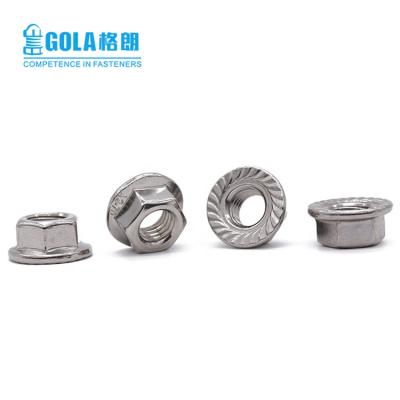 China Construction Industry 304 Stainless Steel Nuts DIN 6923 Stainless Steel M4-16 Hex Nuts With Flange for sale