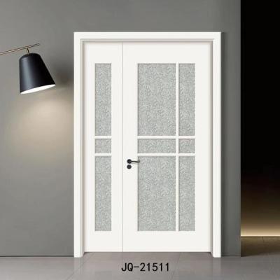 China High quality modern solid interior design pvc wood and glass door waterproof for sale