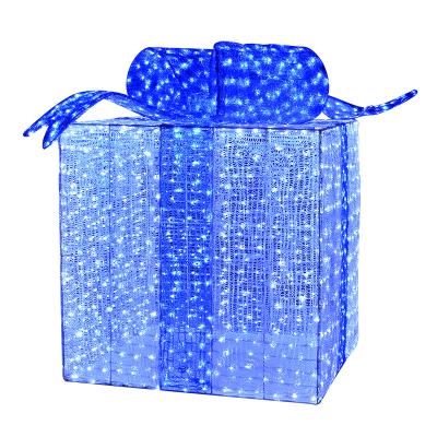 China Outdoor Mall//Outdoor Christmas Light Theme Park 3D Gift Box/Waterproof Decorative Light Blue Park Christmas Mall String IP65 Square FINIC for sale