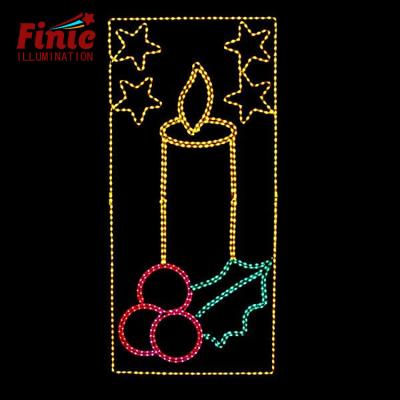 China Commercial Use FINIC Top Sale 48Larger Candle Shape Led String Rope Light Park Wall Pattern Decorative Lighting 2D for sale