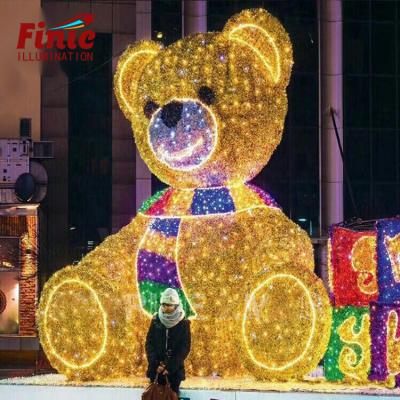 China FINIC Use Bear 3D Commercial Modern RGB Led Rope Giant String Light Ip65 High Brightness Festival Park Pattern Light for sale