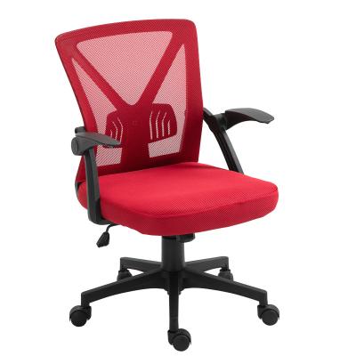 China (Height)Adjustable Wholesale Swivel Computer Fixed Armrest Black Computer Mesh Chair Mid-Back for sale