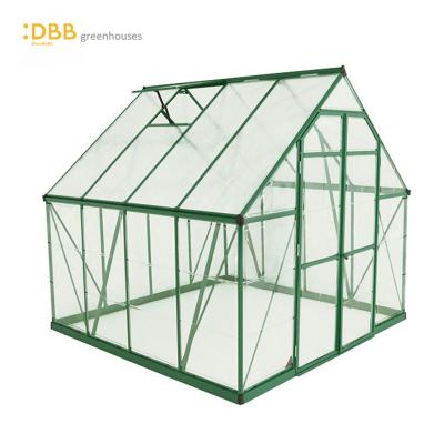 China Easily Assembled Quality 8x8 Garden Greenhouse PVC Coated Greenhouse Reinforced Plastic Factory Luxury Greenhouse for sale