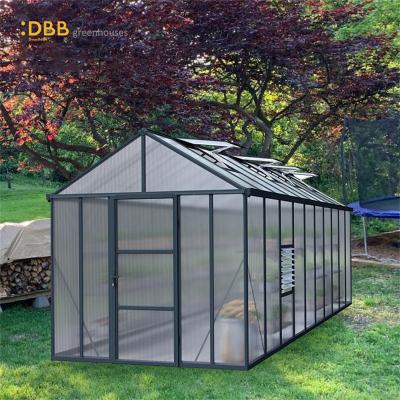 China Wholesale Easily Assembled 8x20 Mini Greenhouse Aluminum Polycarbonate Greenhouse Winter Container Garden Greenhouse for sale