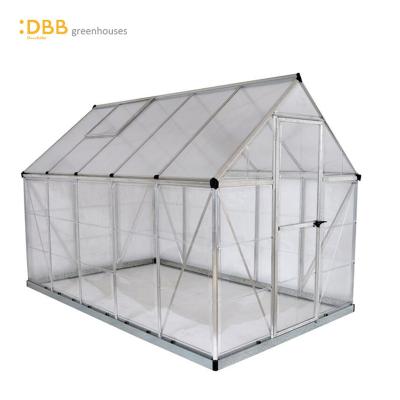 China Factory Price Easily Assembled 6x10 Greenhouse Metal Polycarbonate Nature Winter Sheet Aluminum Garden Greenhouse for sale