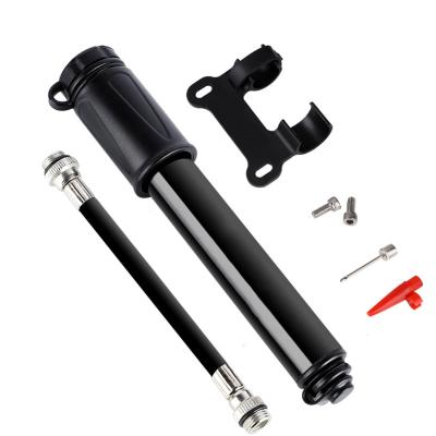 China Mini Portable Bike Cycling Pump with Tire Pressure Gauge 100 PSI Hand Cycle Pump Mountain Bike Ball Road Mini Bicycle Hand Pump for sale