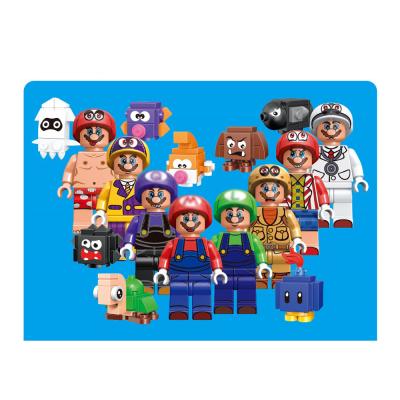 China Building Toy 8 PCS Mario Plastic Building Blocks Mini Action Set Models Compatible Brick Toys for sale