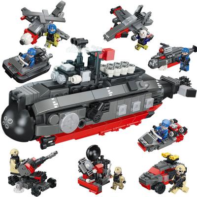 China 94 Type Submersible Building Block Toy 8 In 1 Military Figure Christmas Educational Toys For Children for sale