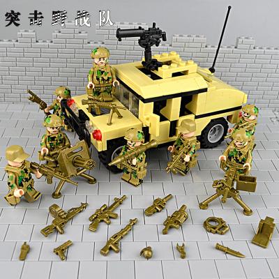 China Building Toy Military Bricks Toys Off-Road Desert SUV Military Car Building Block Assembled Model Sets Kits Educational Toys For Children for sale