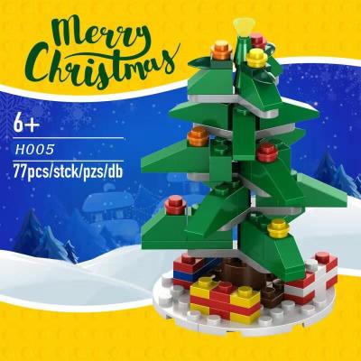 China Toy Plastic Building Blocks Brick construction toys Christmas tree decorated with children's gifts for sale