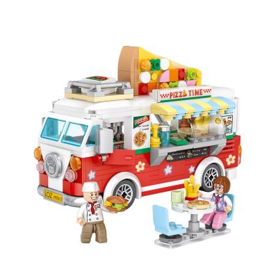 China Construction Toy Creative City Building Brick Blocks Street Car Food Model Block Toys for sale