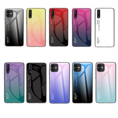 China Protect and Decorate 2020 New Cell Phone Fashion Tempered Glass Mobile Phone Shell Gradient Color 2020 Material Phone Case for sale