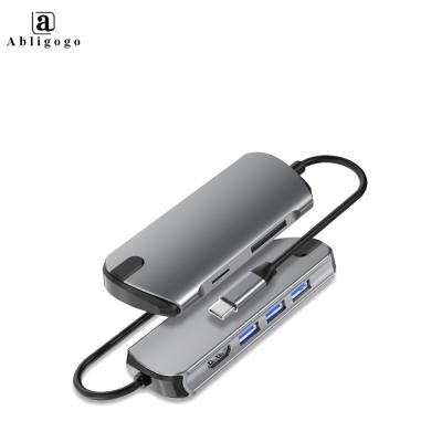 China Desktop top supplier new 6 in 1 type c HUB converter 3 ports 3.0 USB TF/SD adapter with hd-MI for macbook laptop for sale