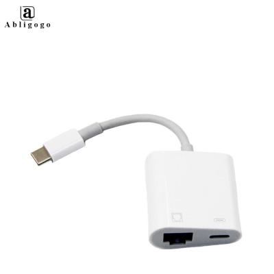 China LAPTOP Supplier Top Type C Network Card Converter Android PD 60W Phone To Network Cable RJ45 100M Support For Xiaomi ipad pro Macebook for sale