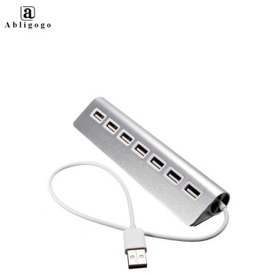 China Desktop Top Supplier All Aluminum Alloy USB 2.0 7 Port Hub Splitter For PC Computer Notebook Laptop for sale