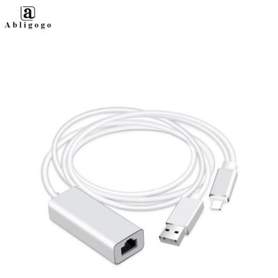 China LAPTOP Supplier RJ45 Superior Ethernet LAN Wired Network Cable Adapter with Lightning Billing iPhone 12 11 Pro Max XS Max XR iPad for sale