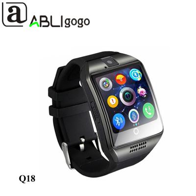 China Bluetooth top 3 factory q18 smart watch with big touch screen battery support TF Sim Card Camera for android phone whatsapp for sale