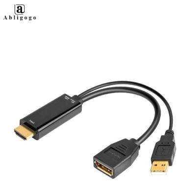 China Top Supplier COMPUTER Hd to DP Cable Converter Adapter Male to Famale 4k Converter with Charger for PC Laptop for sale