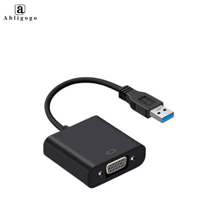 China Top Supplier ABS USB 3.0 To VGA Adapter Cable Graphics Card Video Multi-Display External Converter Adapter For PC Laptop Windows 7 8 for sale