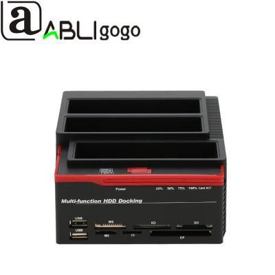 China Plastic Top Spplier All in One Dual USB 3.0 HDD Docking Station with 3 Ports 2.5 inch 3.5 IDE/SATA for sale