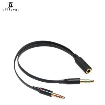 China COMPUTER Supplier PC Earphone Top Earphone Mic Jack Adapter 1 Female to 2 Male Connected Splitter 3.5mm Female to Male 2 Y Aux Splitter. for sale