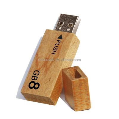 China Eco-friendly 100% Recyclable Wooden Plastic USB Flash Drive Bamboo USB Memory Stick Wood Pendrive Promotional USB Stick Te koop