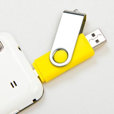 China Free sample Metal USB Flash Drive Swivel USB Stick Multi-Function 2 in 1 Swivel OTG for sale