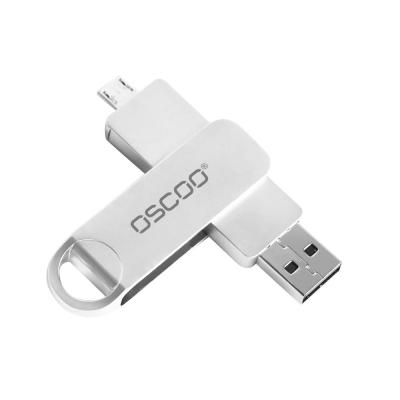 China OSCOO Metal USB Flash Drive Patent design metal Swivel Smartphone OTG USB 3.0 64GB for sale