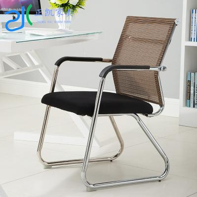 China Fast Selling Black Modern Executive Chair Mesh Low Backrest Computer Desk Chair Office Visitor Chair Without Wheels for sale