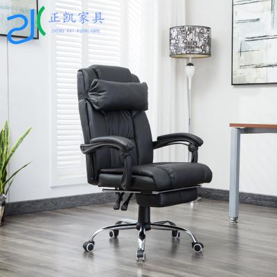 China Bestselling E-Packing PU Leather Chair Executive Model Office Chair Reclining Chair With Footrest Including Lumbar Support for sale