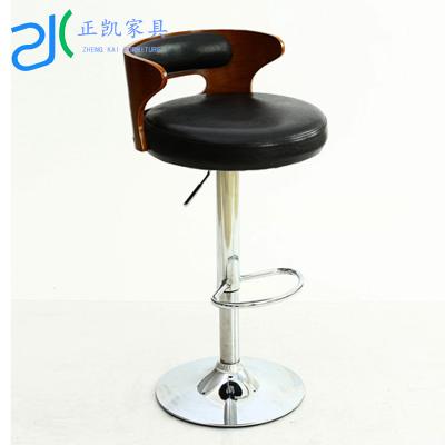 China Supplier Modern Cast Iron Bar Furniture Low Back Swivel Wooden Stool Chair With Footrest for sale