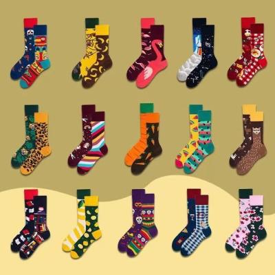 China 2022 QUICK DRY High Quality Custom Designs Colorful Fashion Novelty Dress Cotton Happiness Socks For Men for sale